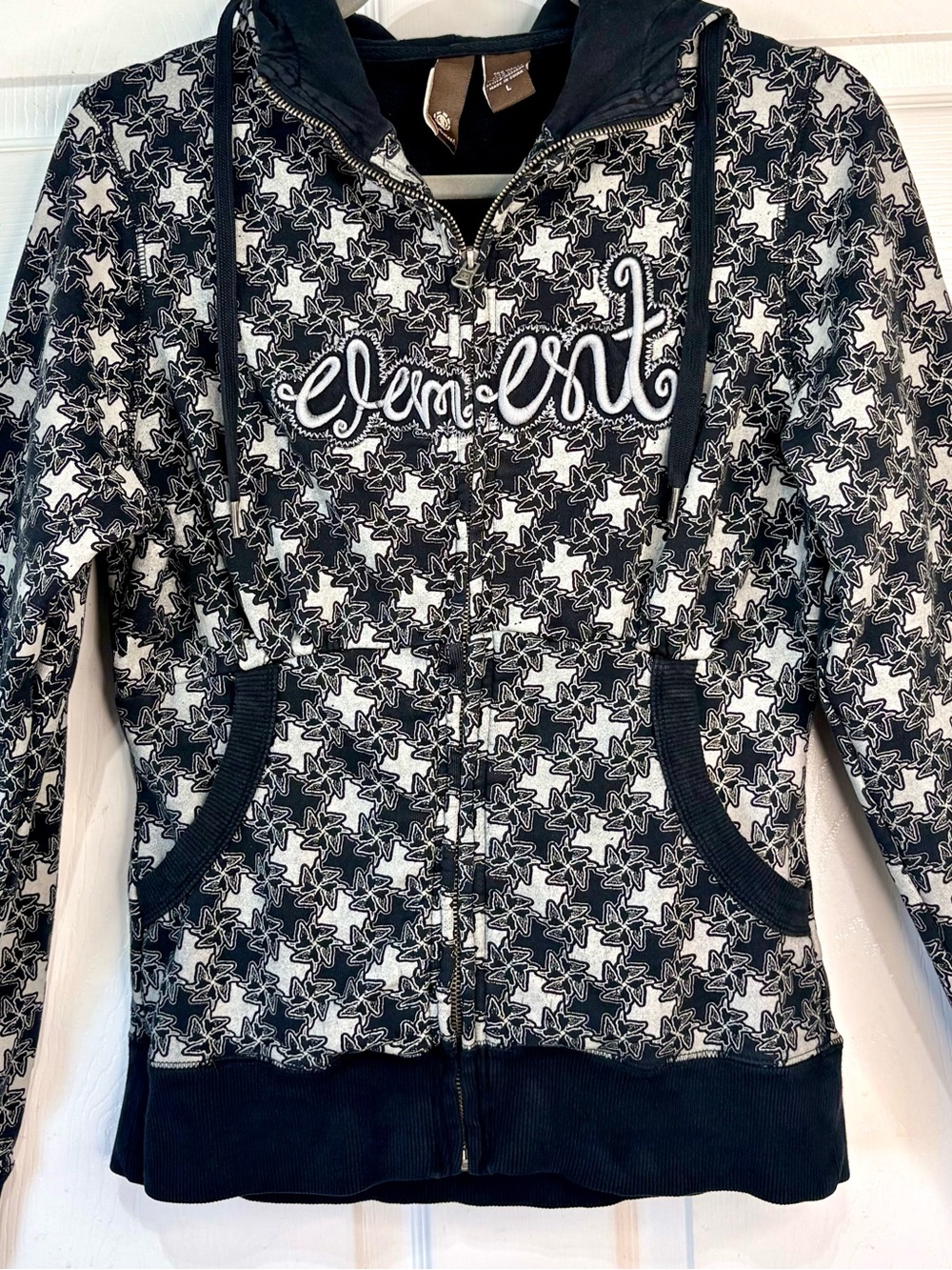 Y2K ELEMENT Star Graphic Zipup Skater Hoodie Jacket Large